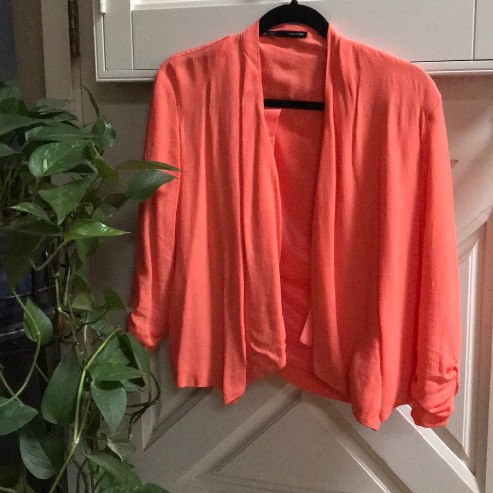Coral open front blazer